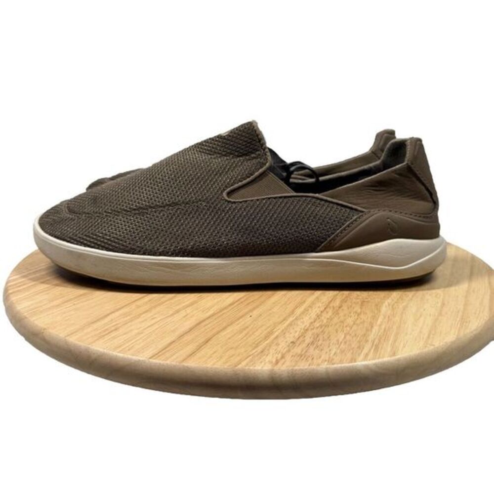 Olukai Mens 12 Nohea Pae Sneakers Slip On Brown Mesh‎ Comfort Shoes